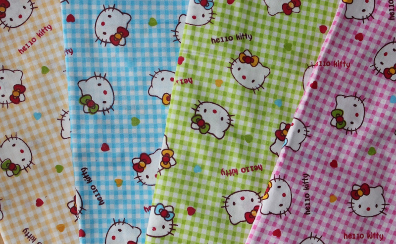 KITTY-1-4   Baumwollstoff versch. Farben